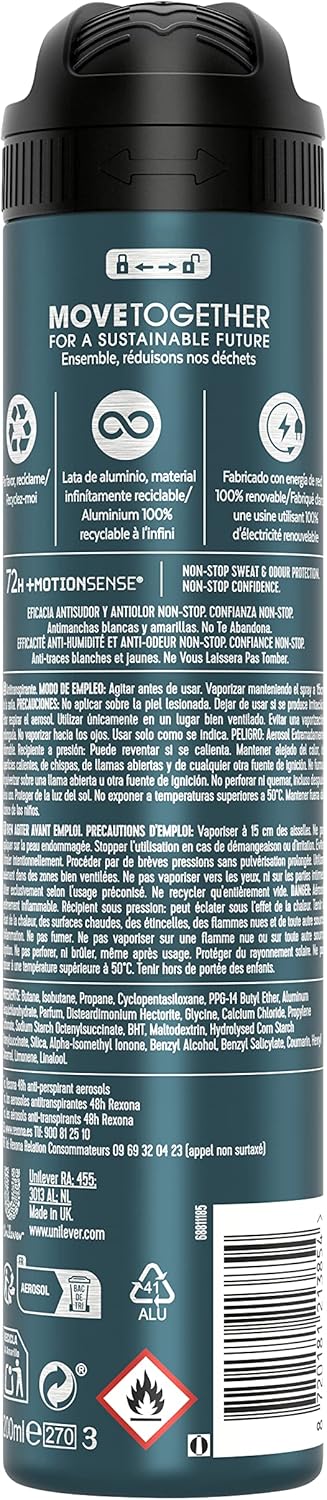 Detalle 1 de Rexona Desodorante Aerosol Protección Avanzada 72h 200ml Pack de 6