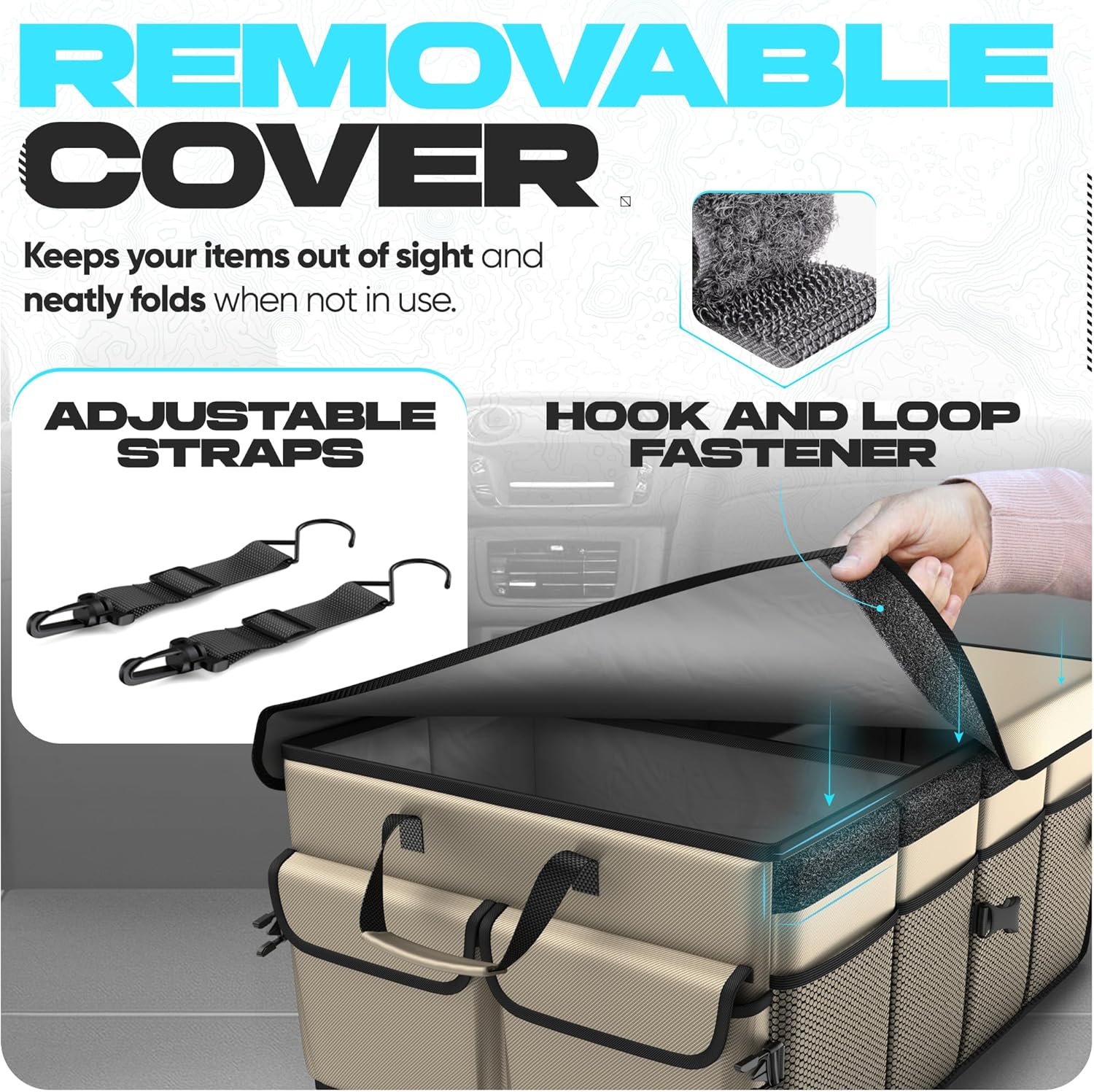 Detalle de FORTEM Car Trunk Organizer, 65L