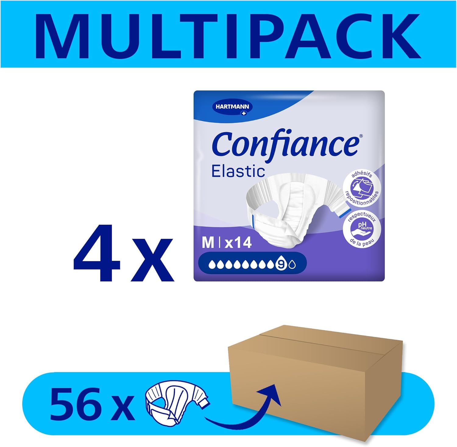 Detalle 2 de Confiance Elastic Changes Complets – Absorption 9 gouttes, Taille M, pH neutre