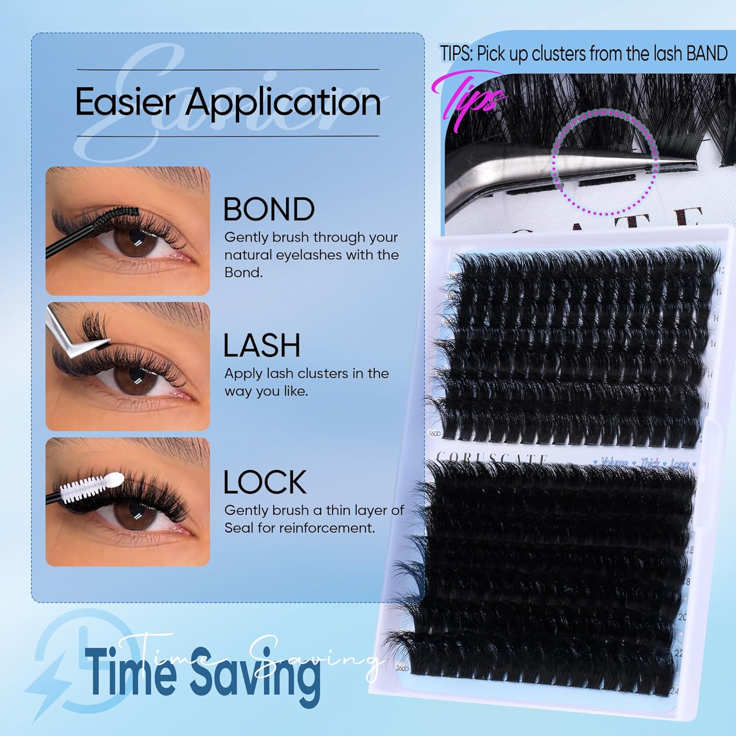 Thumbnail 6 de CORUSCATE Lash Clusters 160D+260D 12-24mm