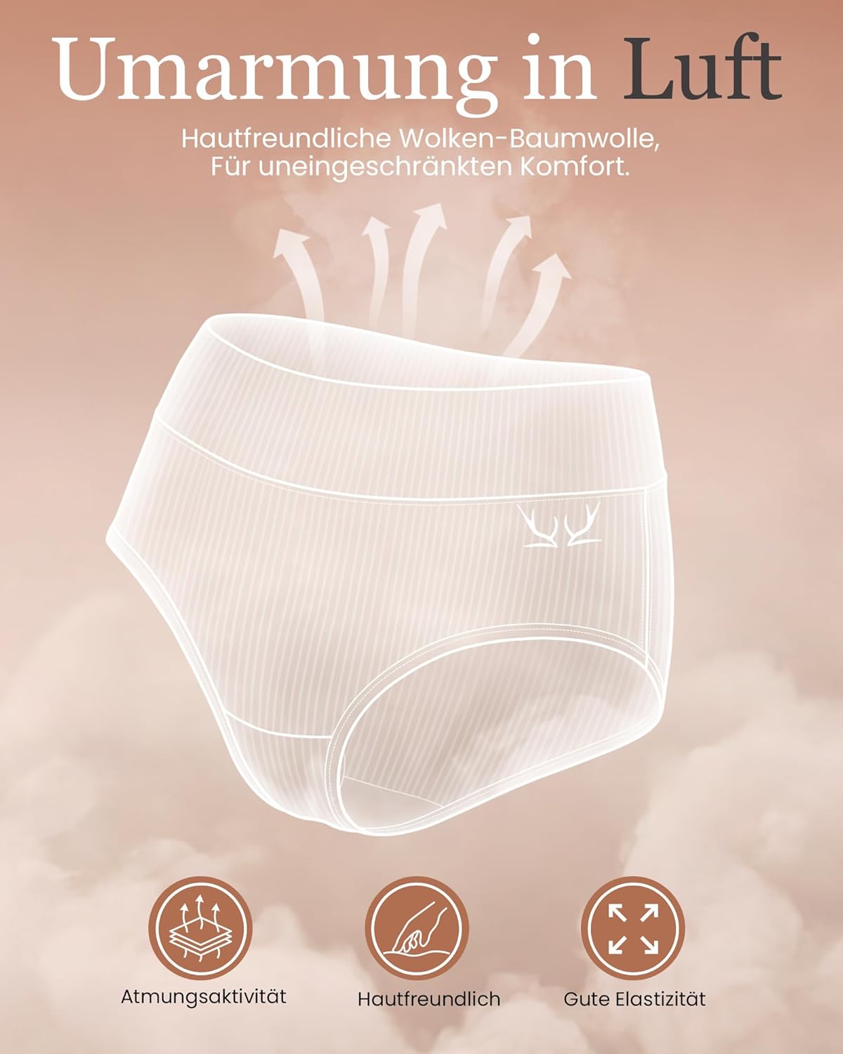 Detalle de TANSTC Damen Unterhosen 5er Pack – High Waist Baumwolle, atmungsaktiv, bequem