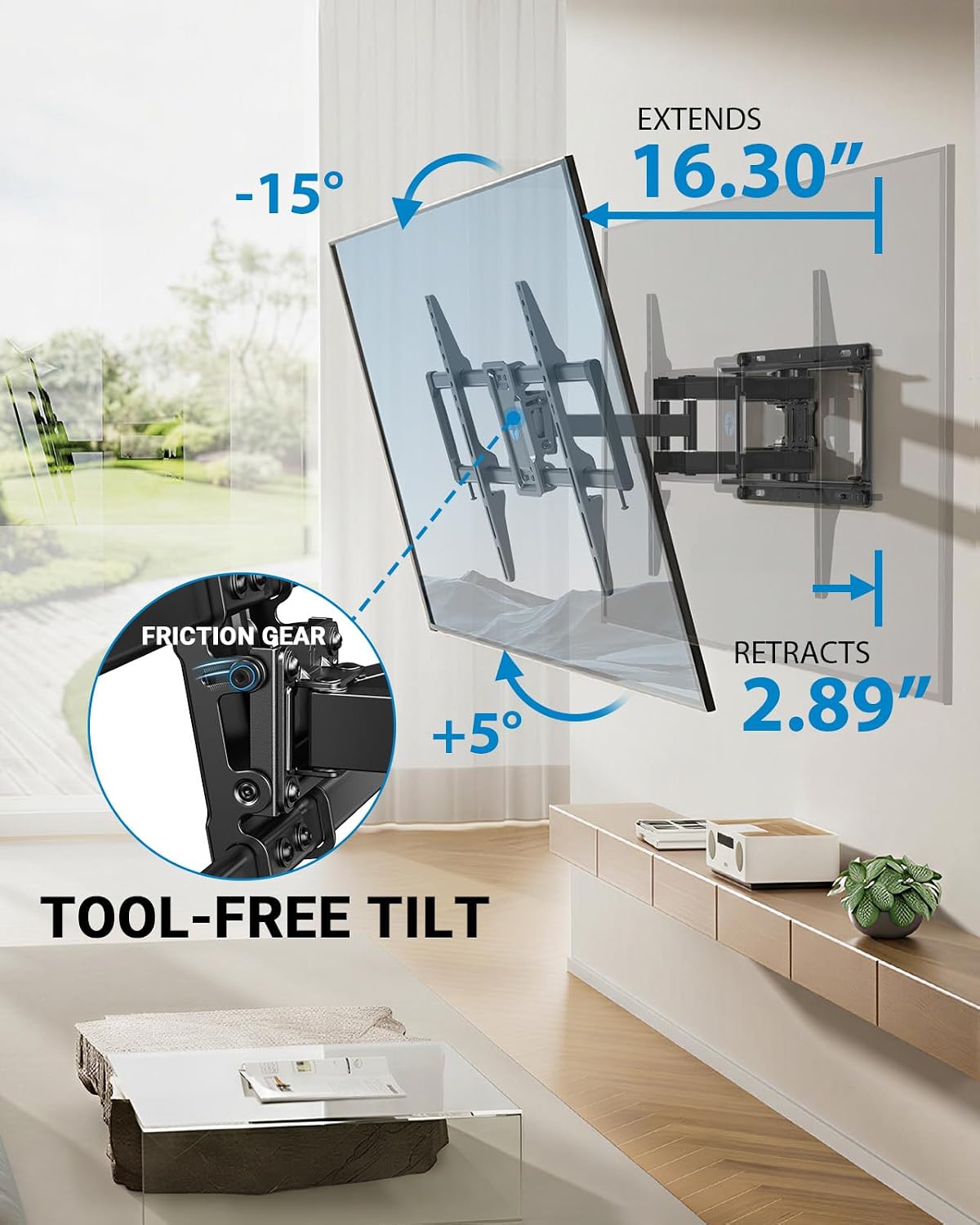 Thumbnail 4 de Pipishell Full Motion TV Wall Mount 42–85 inch