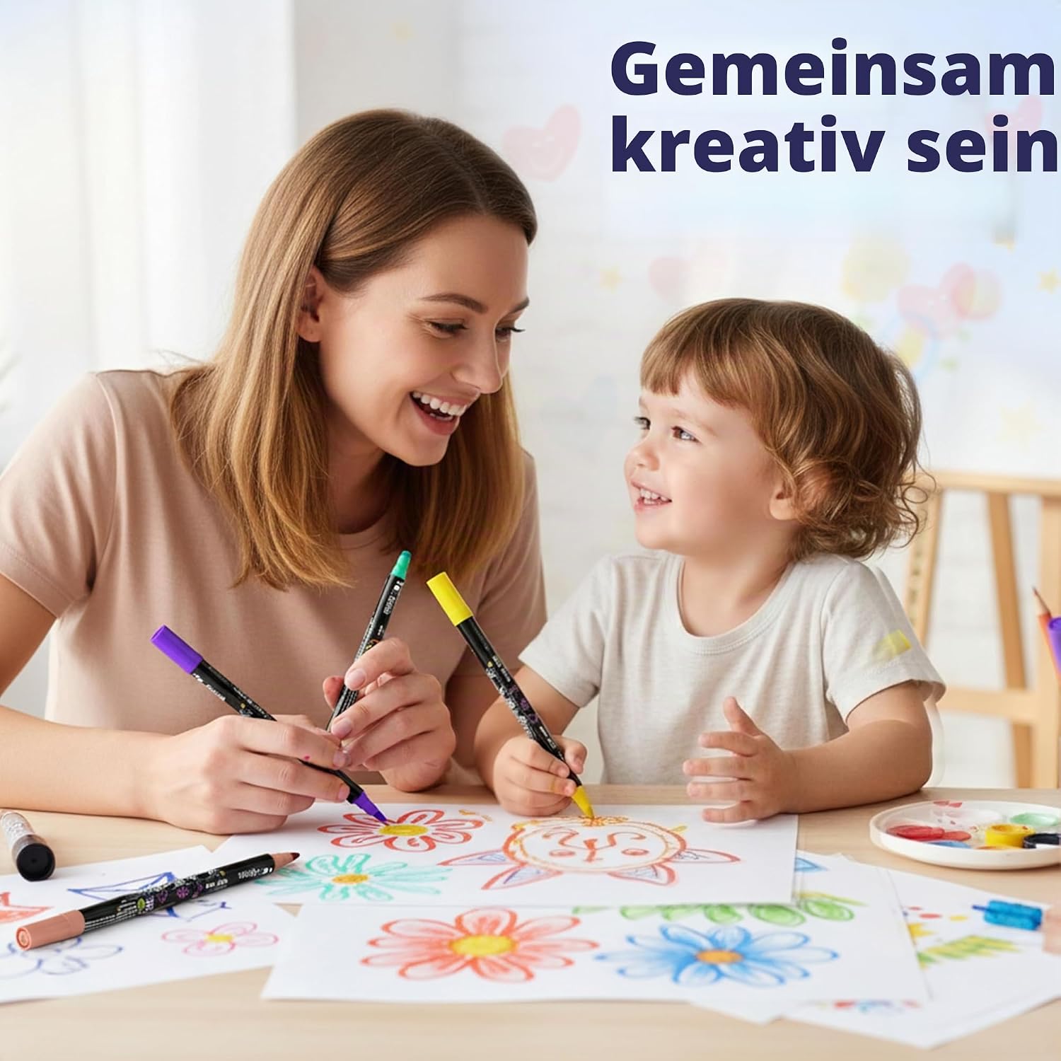Detalle de Desire Deluxe Acrylfarbenstifte – 12-farbiges Set, ungiftig auf Wasserbasis