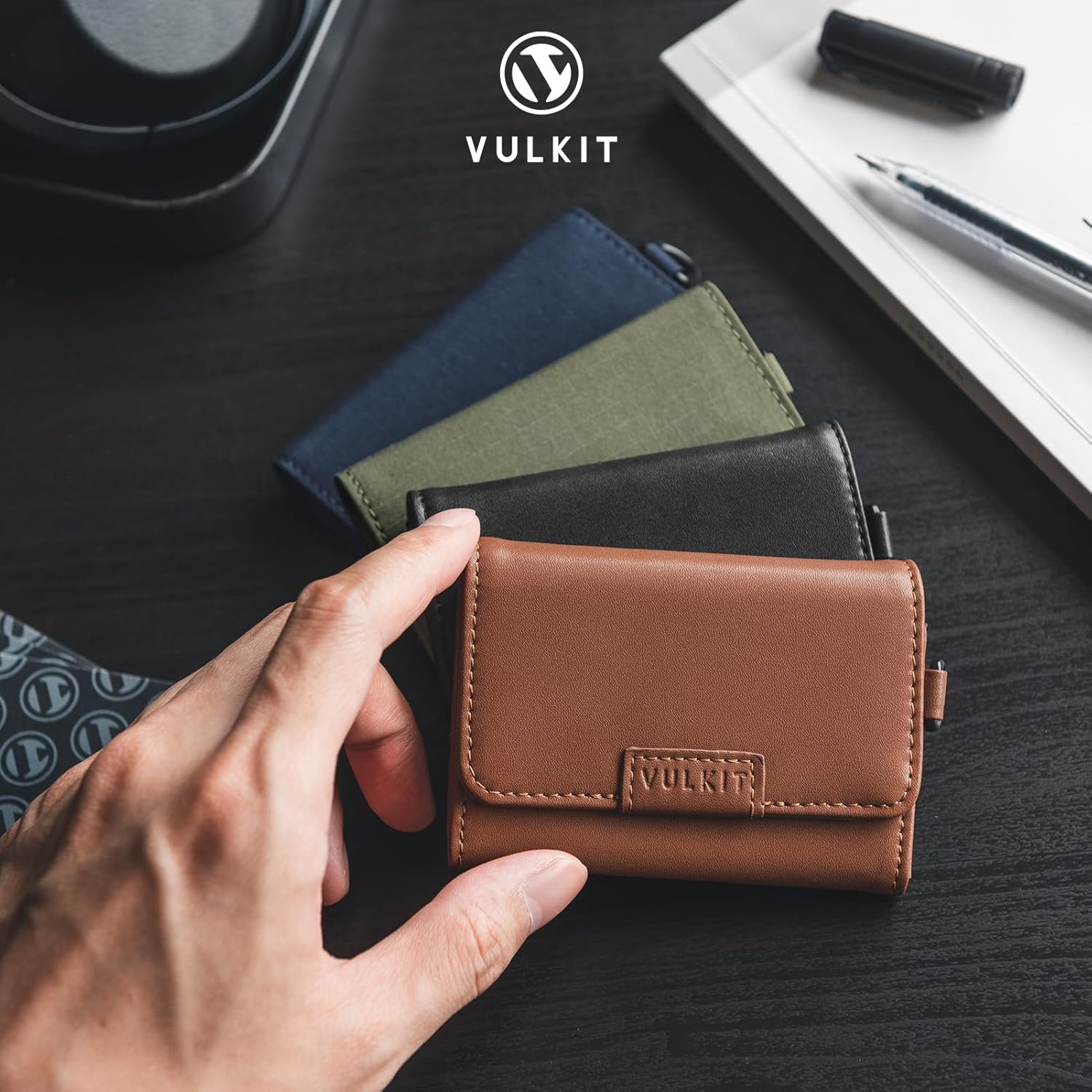 Thumbnail 6 de VULKIT Magnetic Card Case for Max. 8 Cards – Leather Phone Wallet for iPhone 12–17 Series (Black)