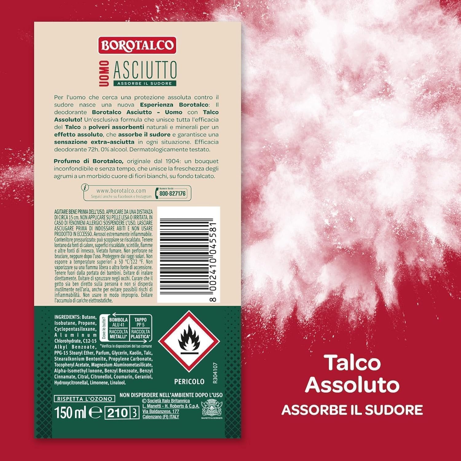 Detalle 2 de Borotalco Deodorante Uomo Spray 72h