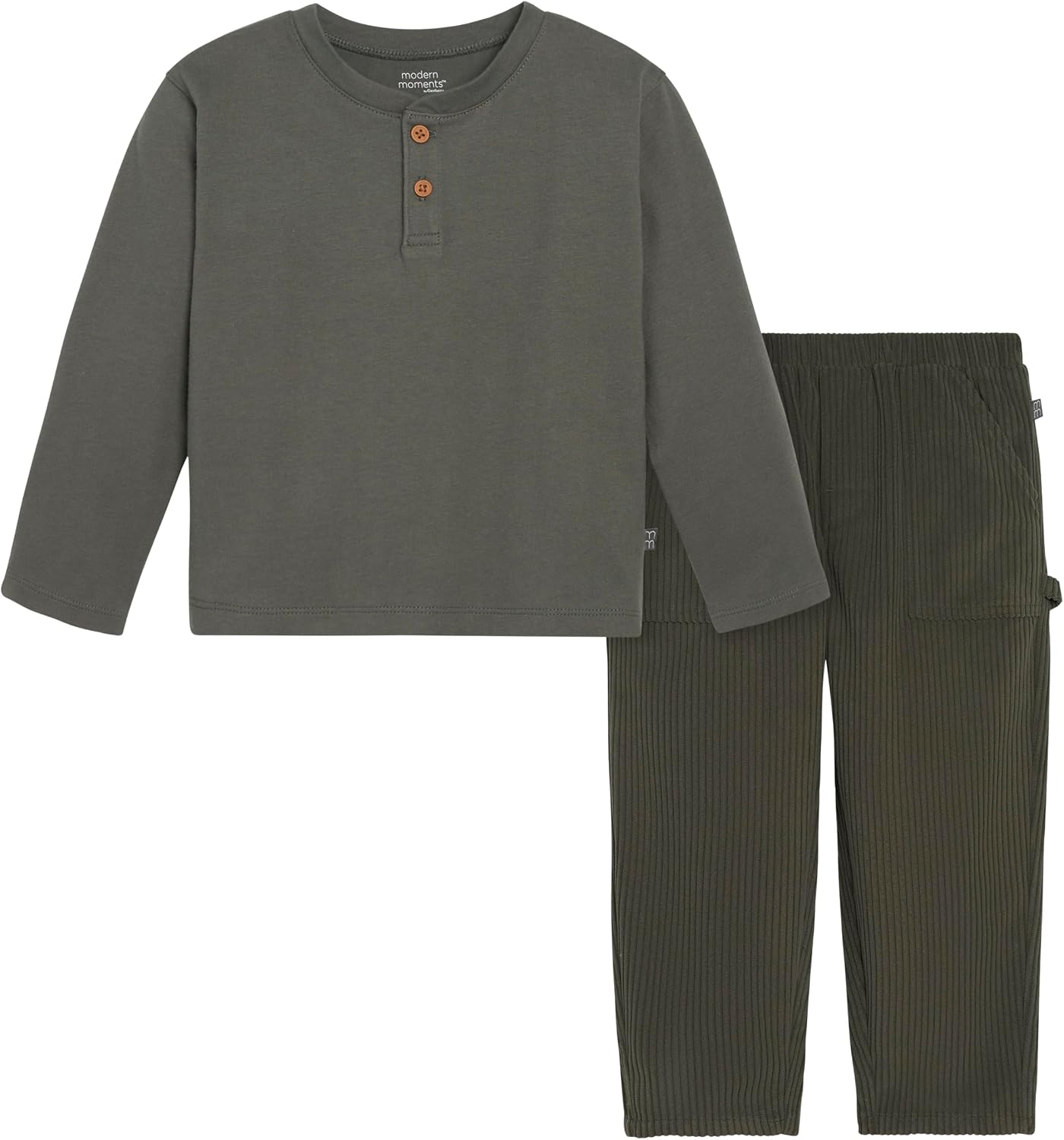 Detalle de Modern Moments by Gerber Toddler Boys' Henley and Pants Set, 4T