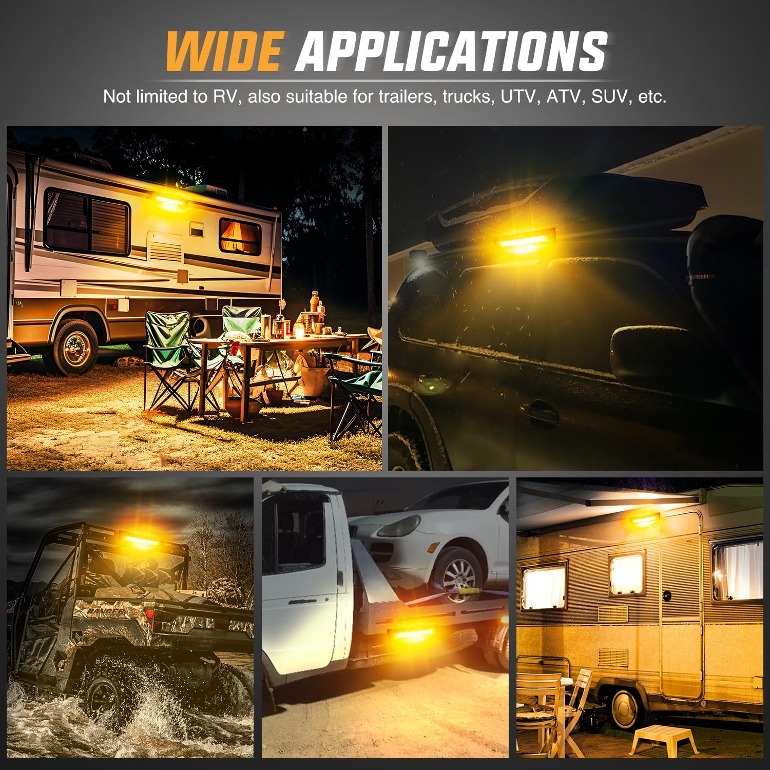 Thumbnail 6 de Nilight 13-Inch RV Porch Light Amber Beam LED