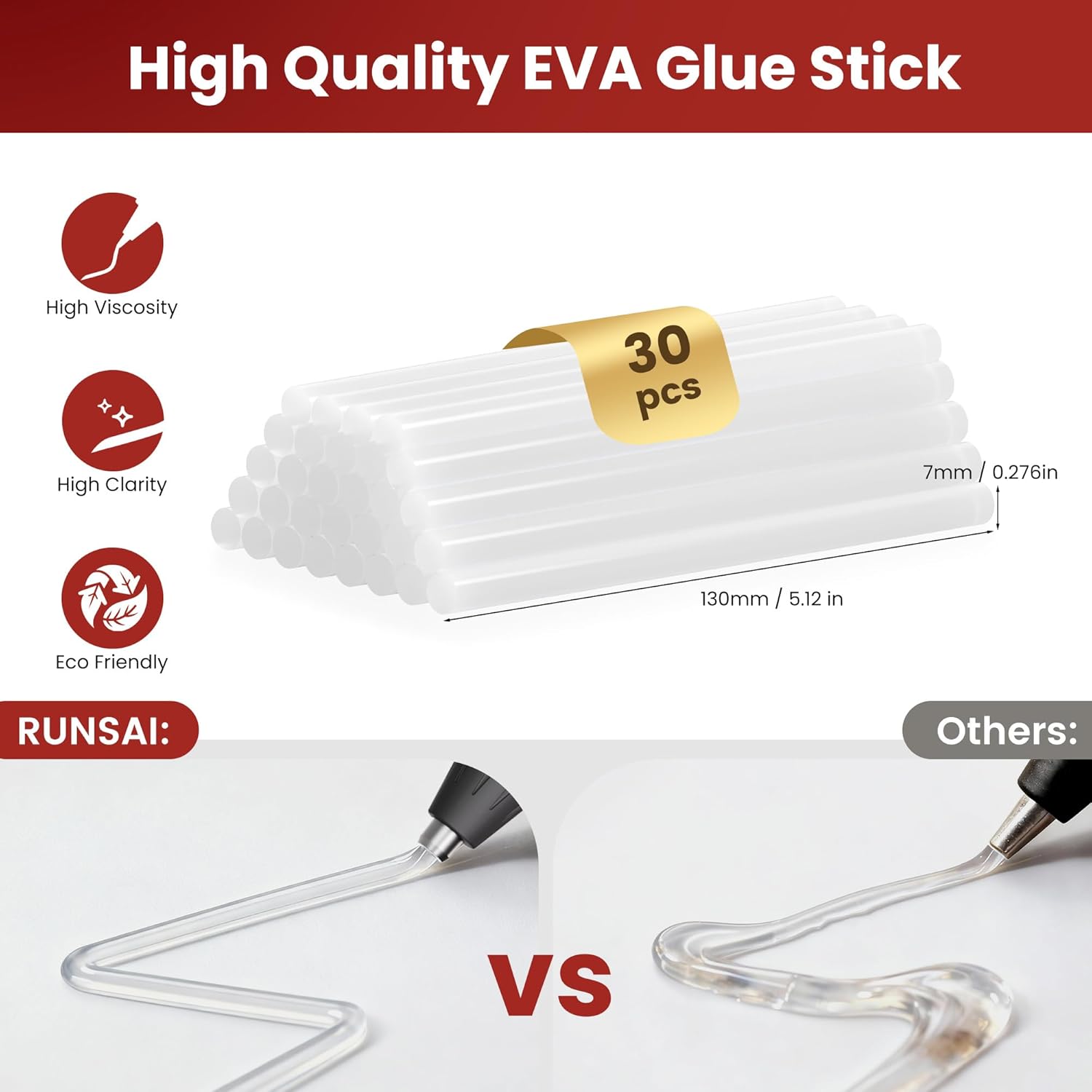 Thumbnail 5 de RUNSAI Mini Hot Glue Gun for Crafting with 30x 7mm Sticks