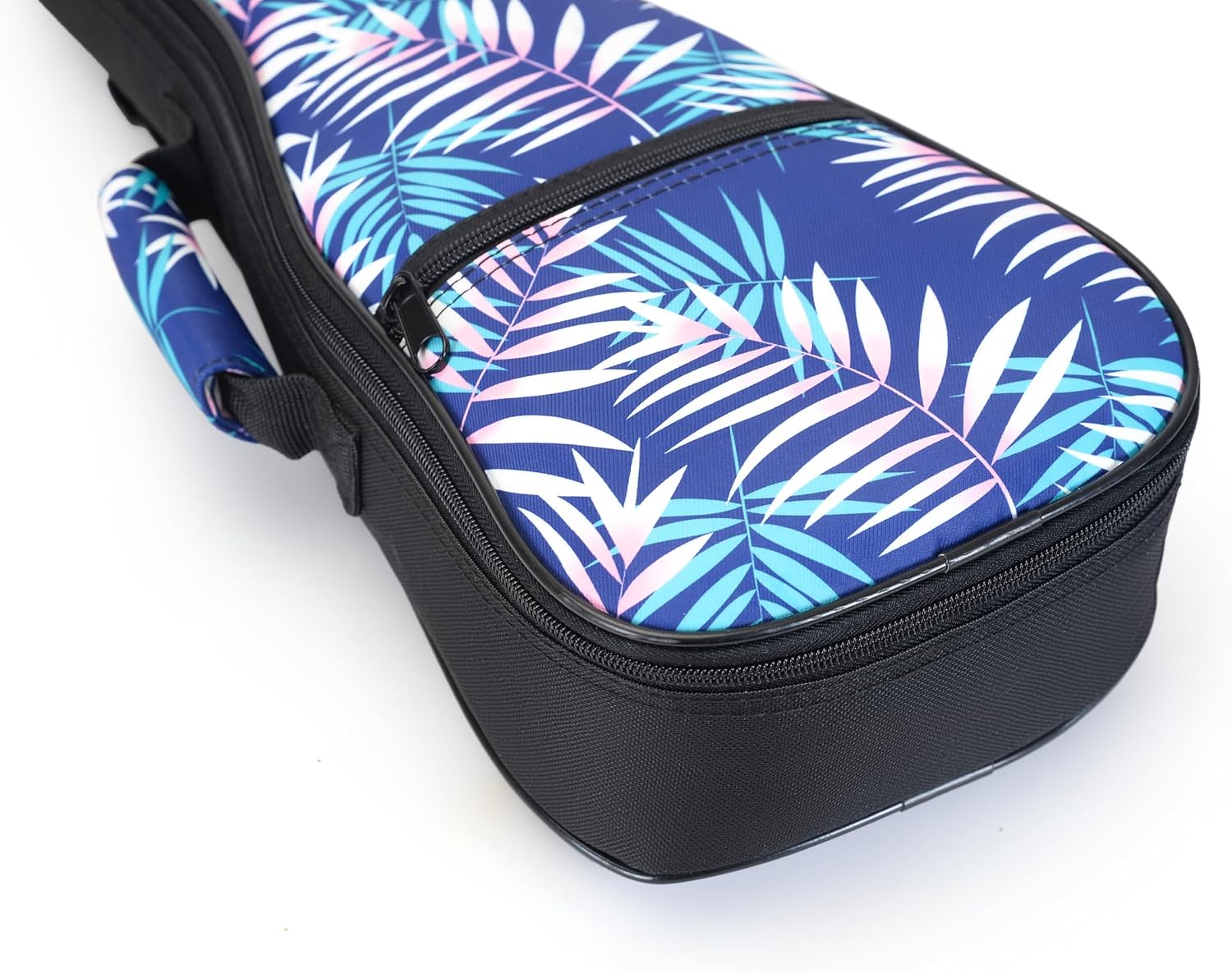 Detalle de MUINS 26-Inch Tenor Ukulele Gig Bag, 10mm Padding, Blue Leaves