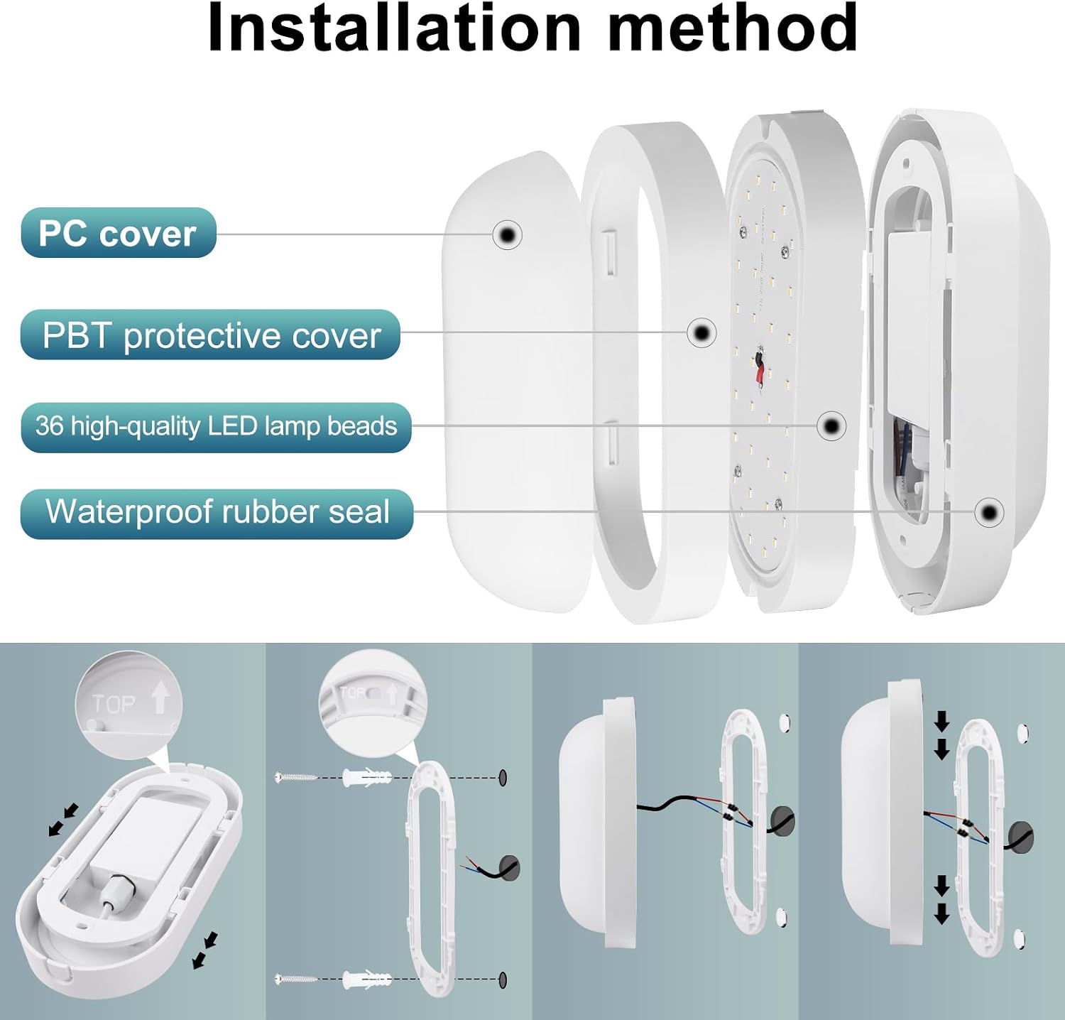 Detalle 1 de GOOSKI LED Kellerlampe 12 W mit Sensor