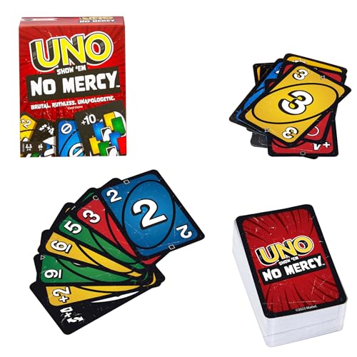 Detalle de Mattel Games UNO No Mercy: la versión brutal para la familia