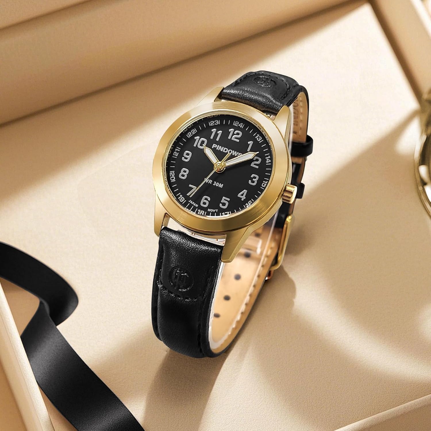Thumbnail 5 de PINDOWS Damenuhren – Elegantes Analog Quarzdesign mit Lederarmband