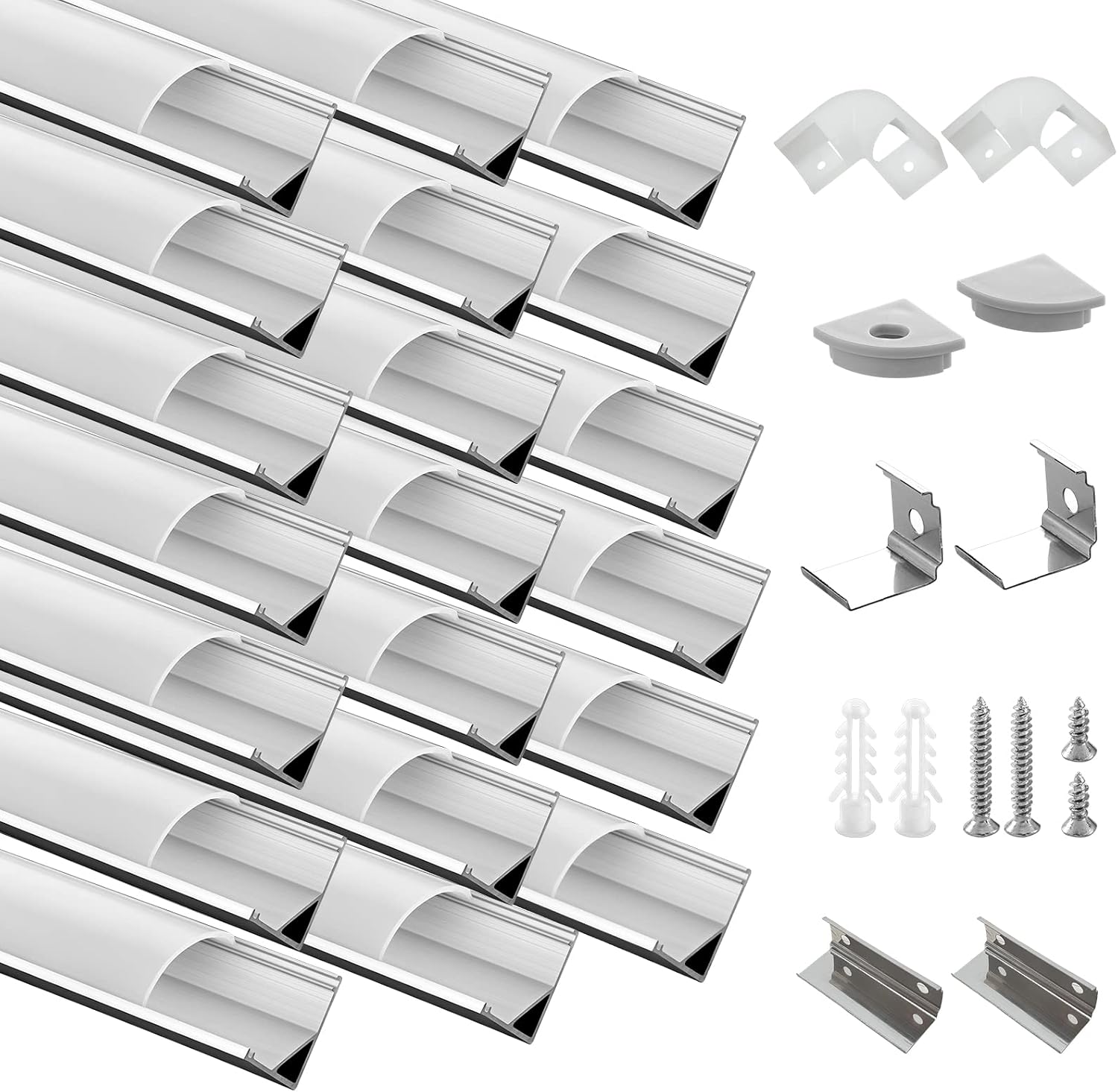 Detalle de Efishine 20-PACK LED Profil Aluminium 20 x 1M V-Form