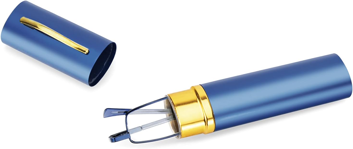 Thumbnail 1 de KoKoBin Flexibel Metall-Lesebrille mit Feder-Scharnier – Leicht, flexibel, im eleganten ALU-Etui (Blau, 2.0)