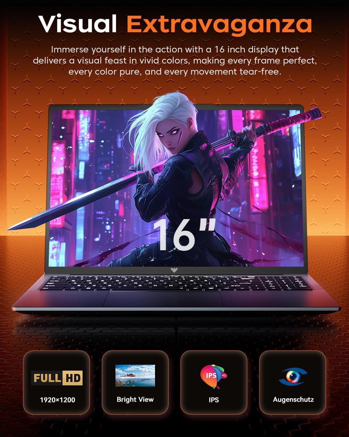 Detalle 1 de KAIGERR gaming laptop, 16-inch