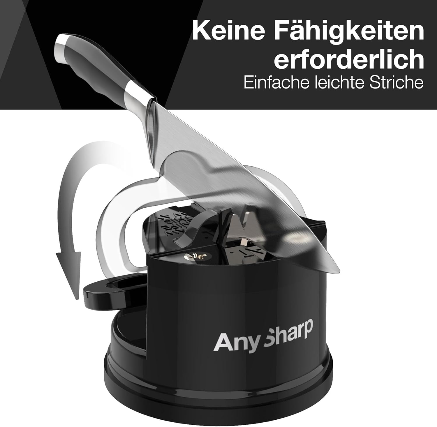 Thumbnail 1 de AnySharp Classic Messerschärfer & Messerschleifer mit PowerGrip Saugnapf – freihändiges Schärfsystem