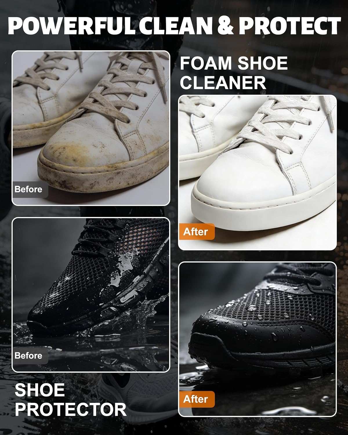 Detalle 2 de Jevvu Shoe Cleaner: 2-in-1 Cleaning Foam and Protective Spray Kit