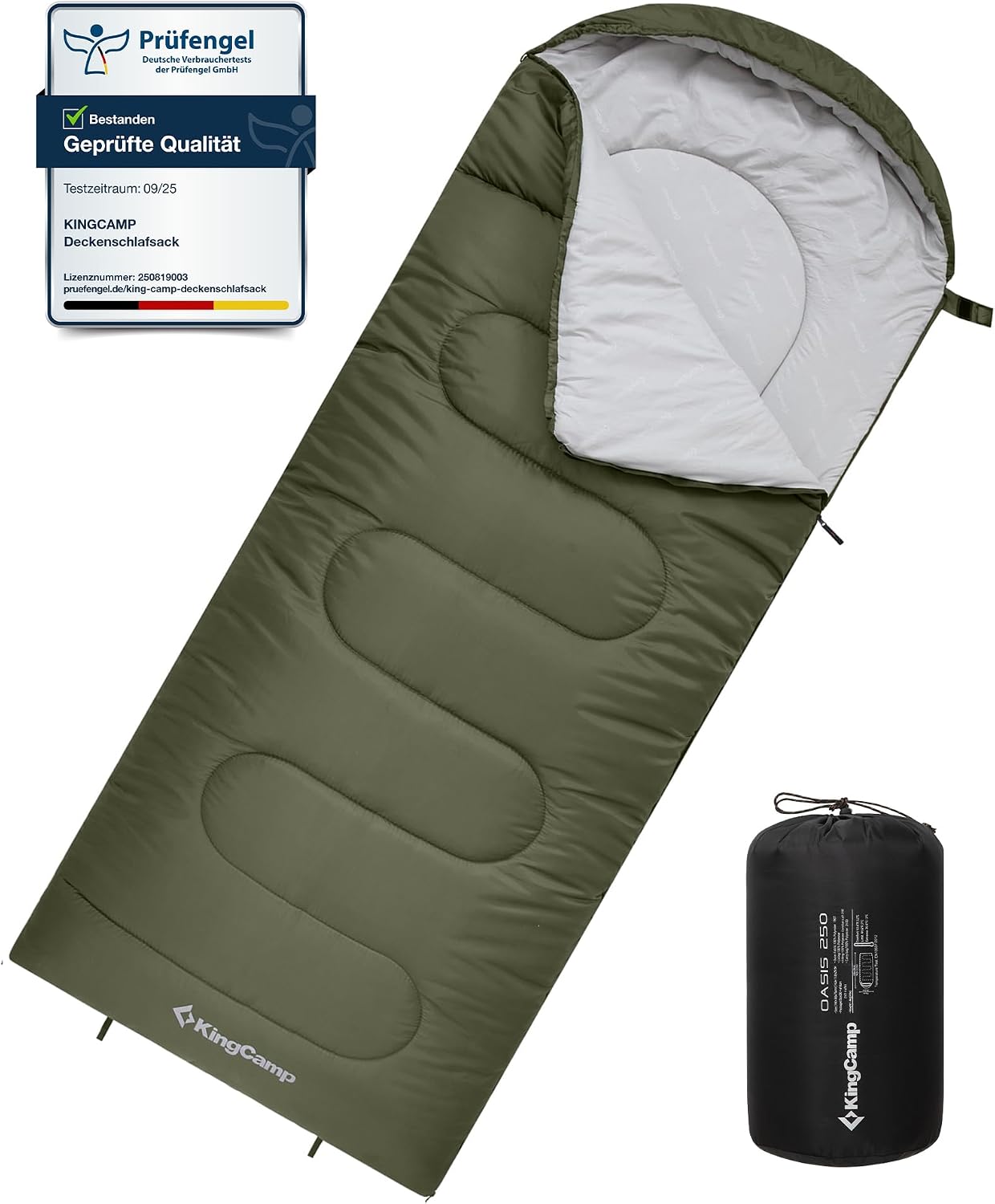 Detalle de KingCamp Schlafsack für Erwachsene – XL, kaltes Wetter, wasserdicht, kompaktes Packmaß