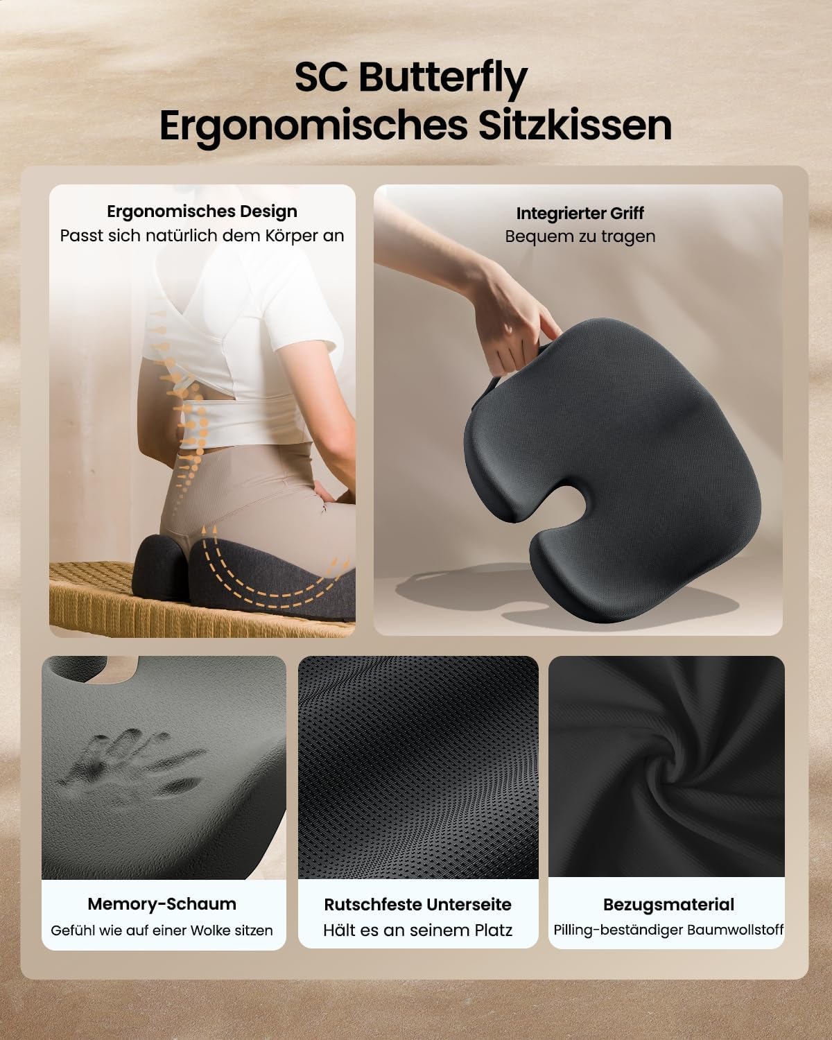 Thumbnail 6 de ProtoArc Sitzkissen Steißbeinkissen 10 cm