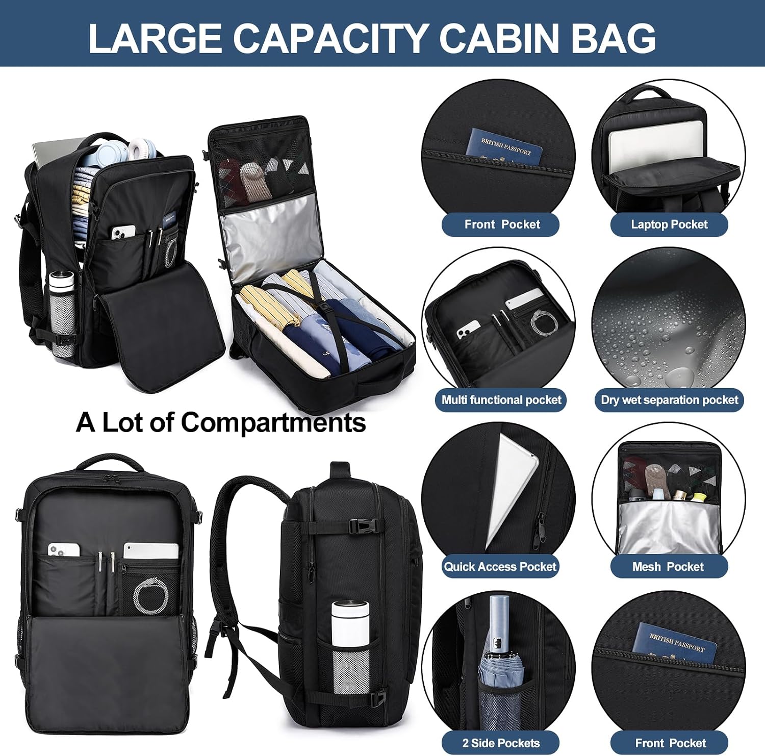 Thumbnail 2 de LIGSAN Ryanair Cabin Bag 55x40x20 Backpack