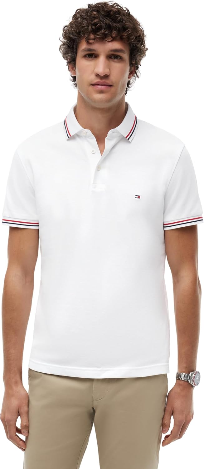 Detalle de Tommy Hilfiger Tipped Slim Fit Polo MW0MW37346 pour homme (lot de 1)