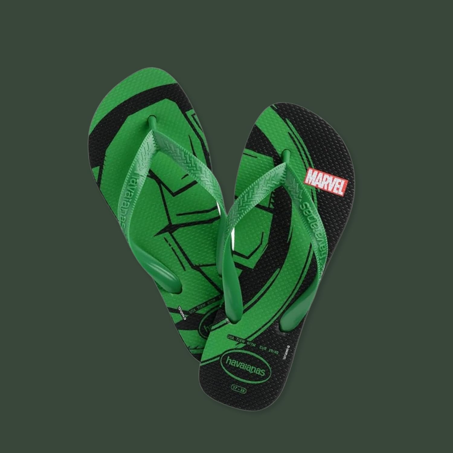 Detalle de Havaianas Top Marvel Logomanía infradito uomo con stampa supereroi