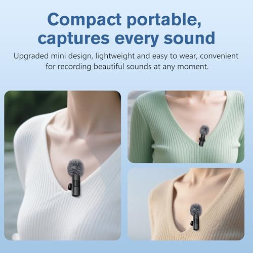 Detalle de voijump 2026 Wireless Lavalier Microphone (2-Pack) for iPhone, Android & More