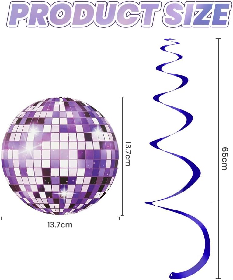 Thumbnail 2 de OFFCUP 12pcs Décorations Disco 60 cm
