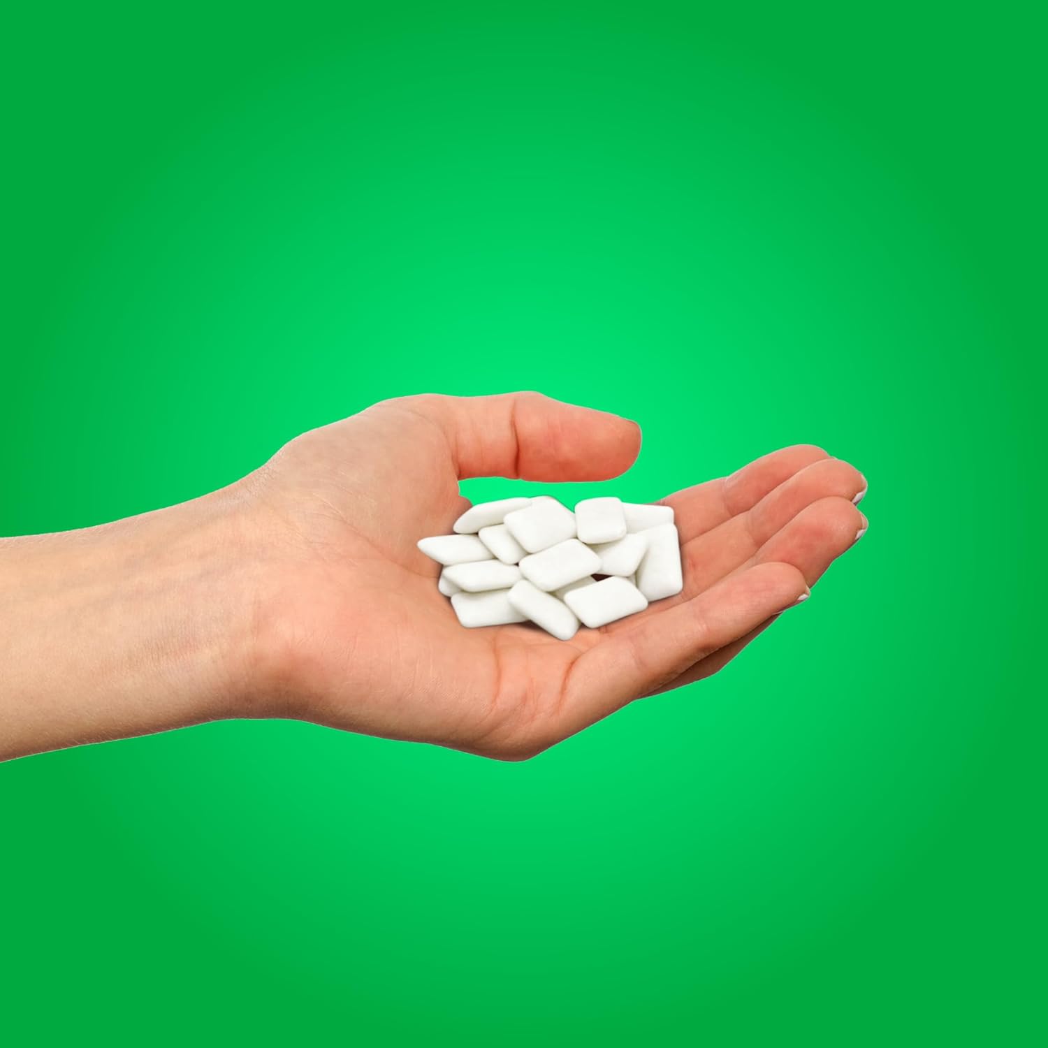 Detalle de PUR Gum Spearmint 😊 Chicle sin azúcar, vegano, 55 piezas (3 paquetes)