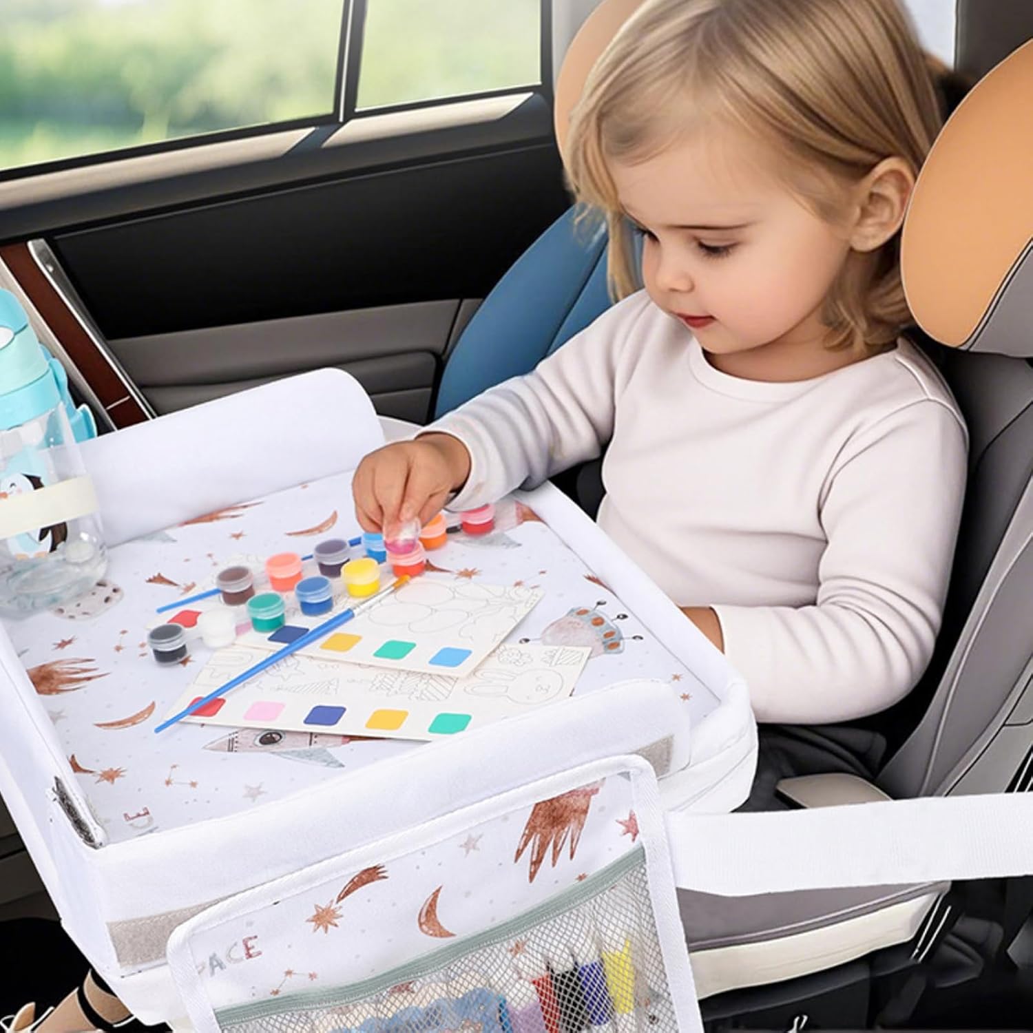 Thumbnail 1 de YZNlife Kids Car Table travel tray for airplane and road trips (lap desk essential)