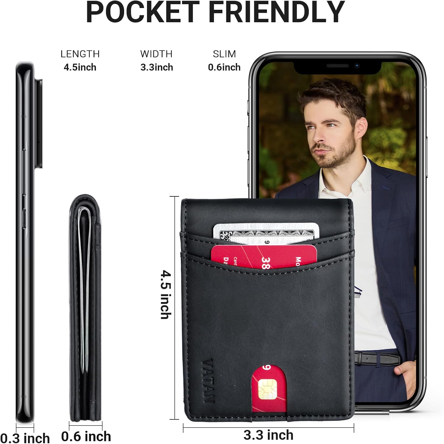 Thumbnail 3 de VATAN Vatan Wallet Slim RFID 4.5 x 3.3 in