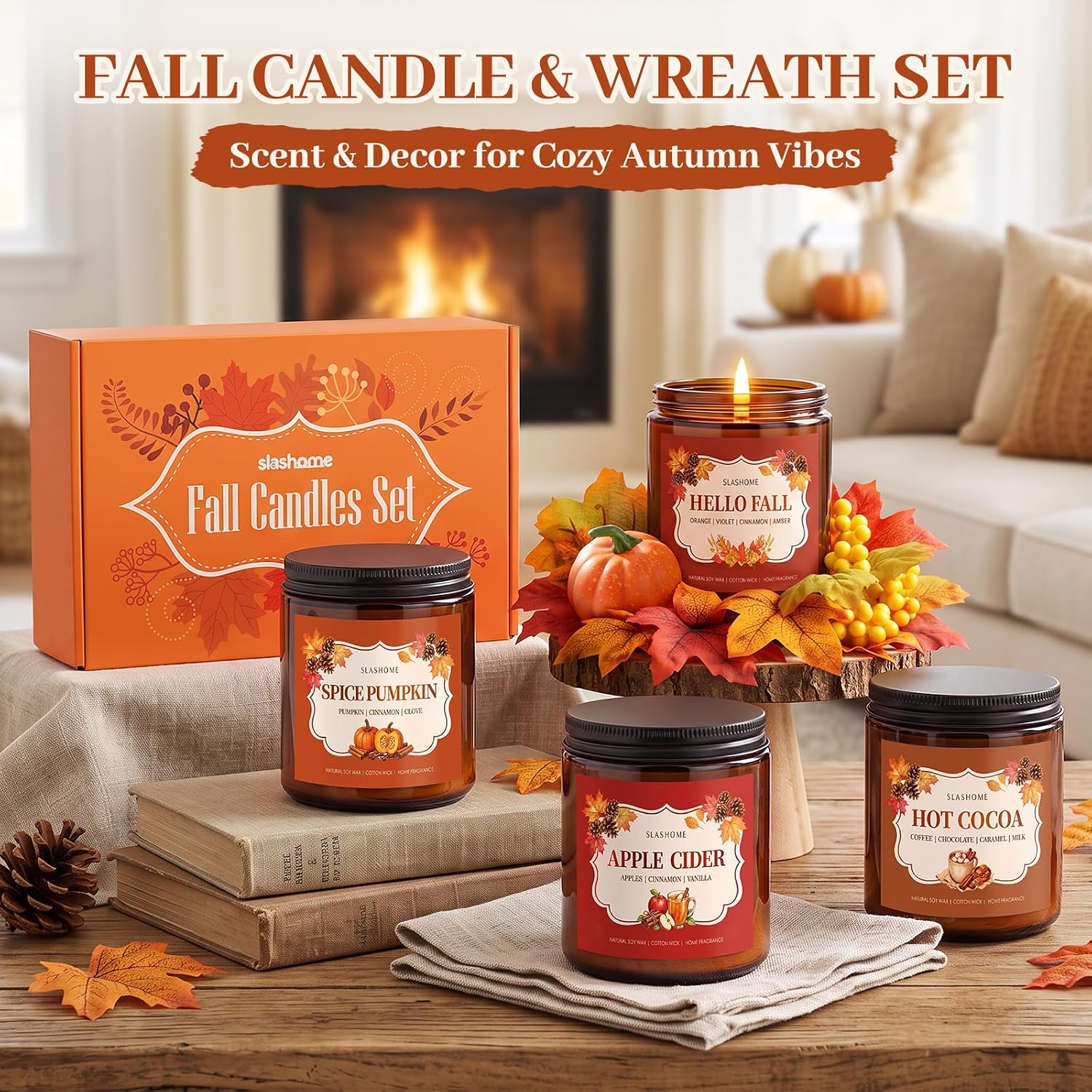 Thumbnail 4 de Fall Candles Set 4-Pack ⚡