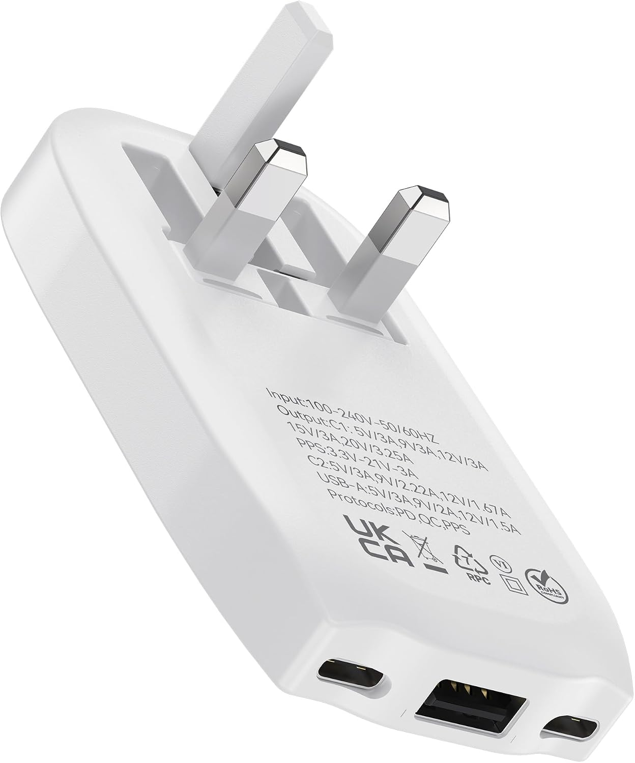 Detalle de TWICK 65W GaN Ultra-Slim Charger with 2 USB-C and USB-A Ports