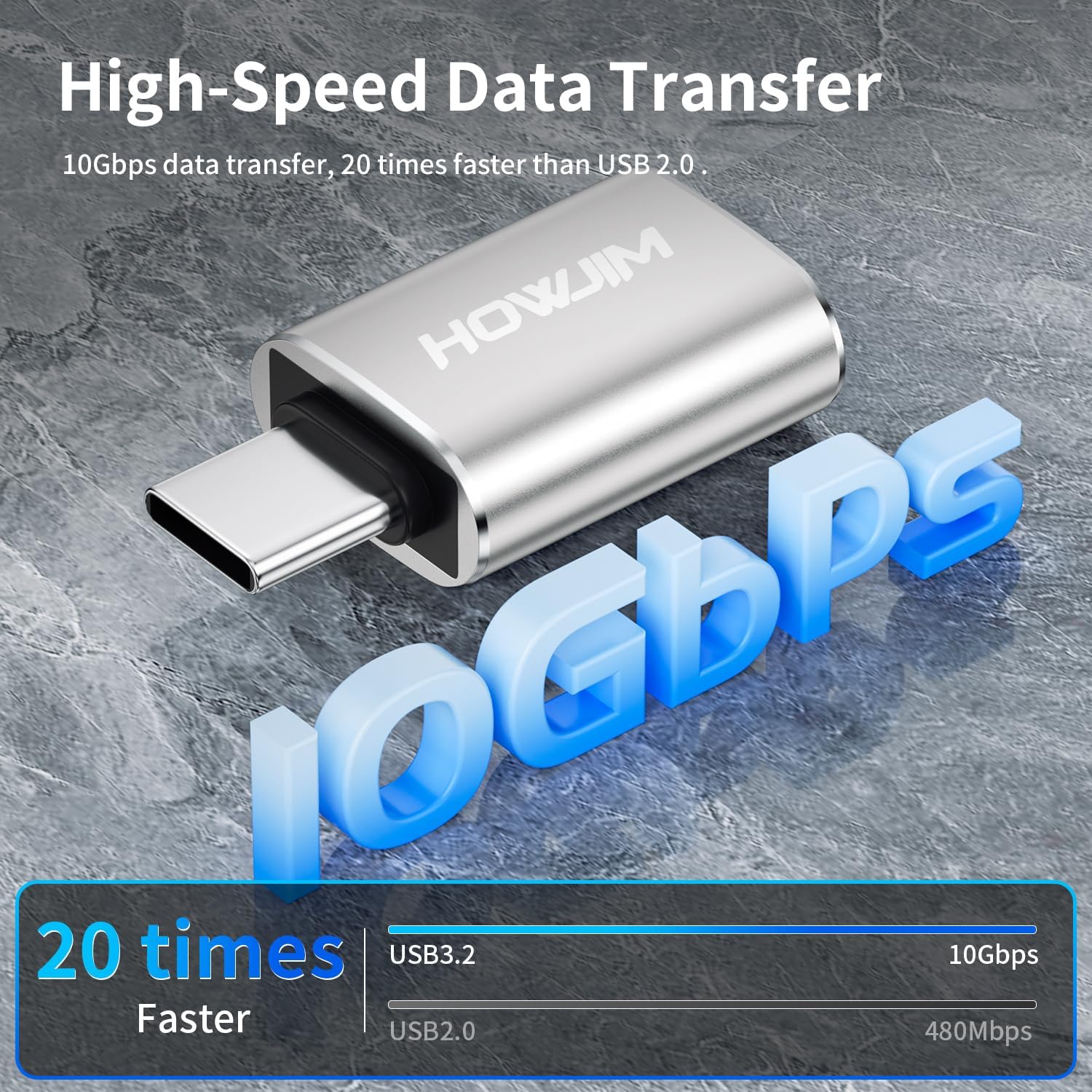 Detalle 2 de HOWJIM USB C auf USB Adapter 10 Gbps