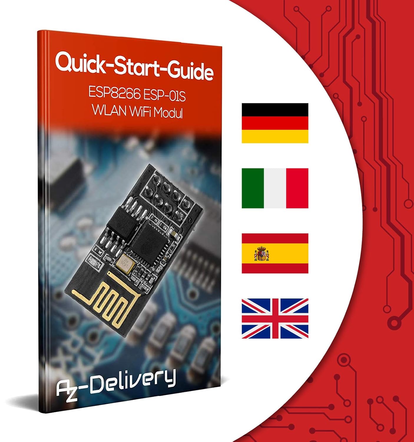 Thumbnail 5 de AZDelivery ESP8266X ESP-01S WLAN WiFi: modulo per Arduino e Raspberry Pi con guida e-book