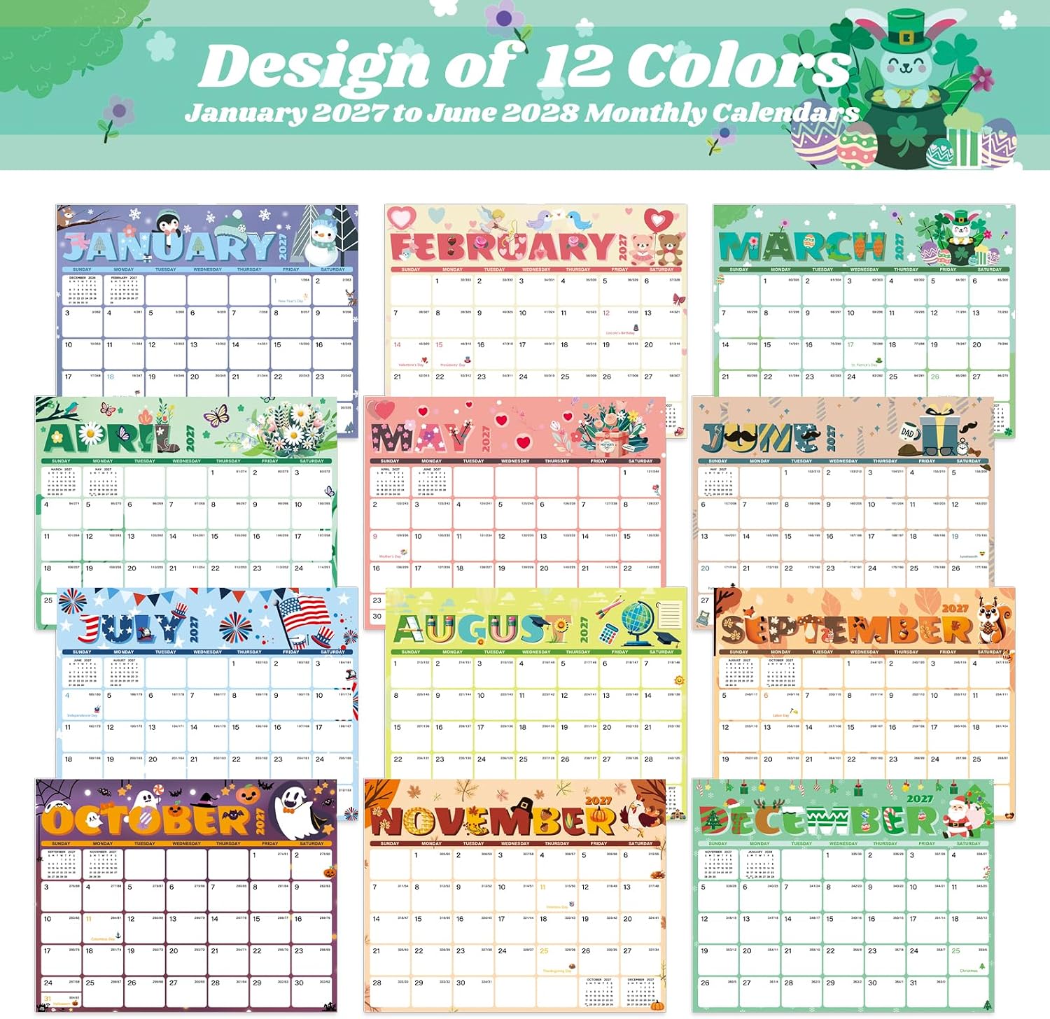 Thumbnail 3 de XISIDO Magnetic Refrigerator Calendar, 18-Month