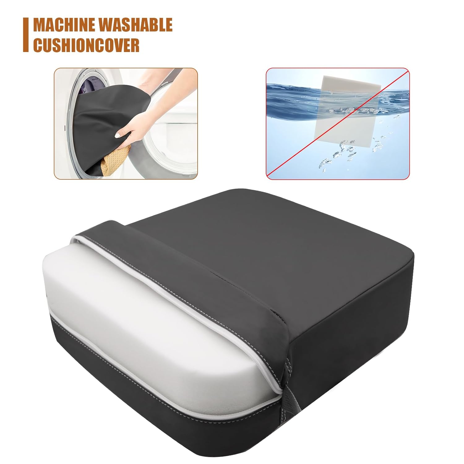 Thumbnail 3 de Sitzerhöhung Stuhl Kind (Waschbar, zerlegbar, tragbar) mit 2 Sicherheitsschnallen und Gurten – Grau