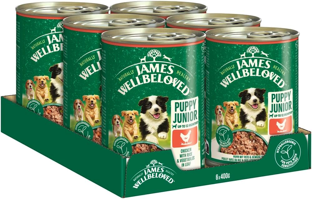 Thumbnail 1 de James WELLBELOVED Welpe/Junior Nassfutter 6 x 400 g – Huhn in Pastete