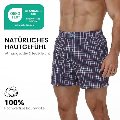 Thumbnail 1 de FALARY American Boxershorts Herren – 6er-Pack 100% Baumwolle, Webstoff