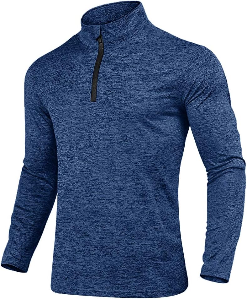 Detalle de KEFITEVD Camiseta deportiva manga larga 1/4 cremallera