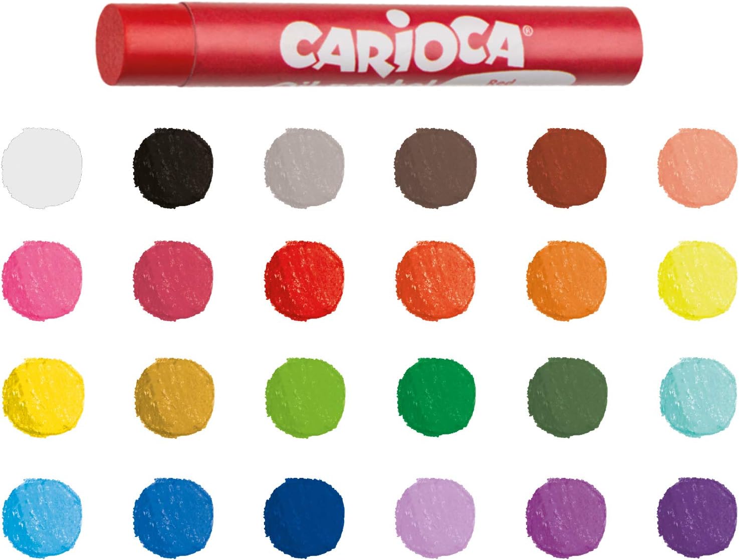 Detalle de CARIOCA oljepasteller för barn, 24 maxi-pasteller för flera underlag
