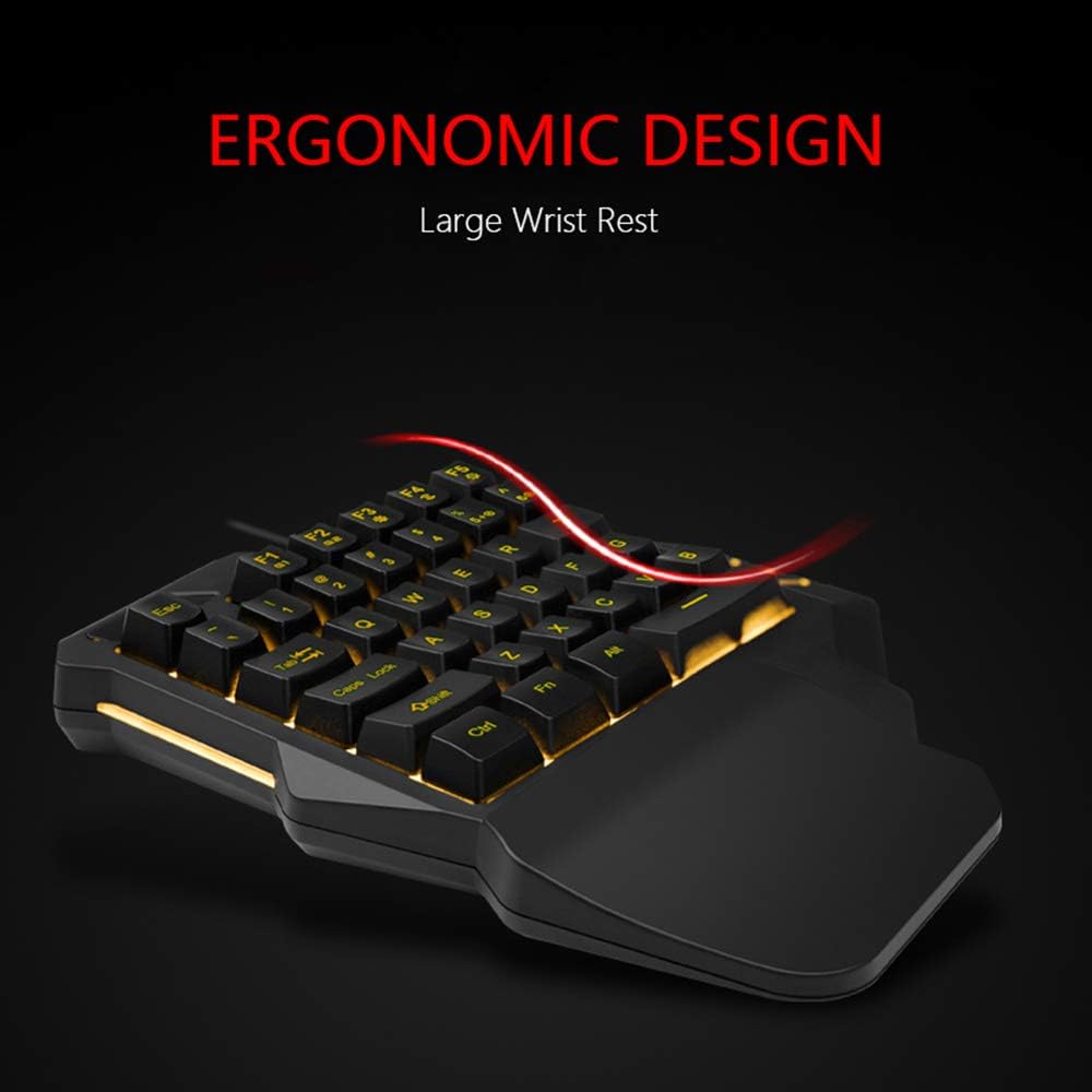 Thumbnail 6 de RedThunder Einhand-Gaming-Tastatur mit RGB-Hintergrundbeleuchtung und Makro-Tasten (35 Tasten)