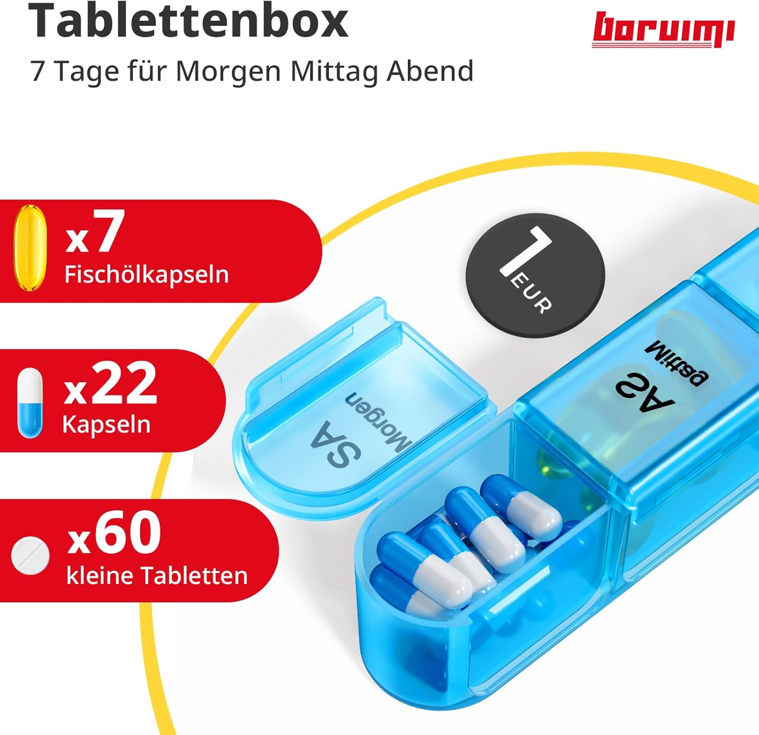 Detalle de Doruimi Tablettenbox 7 Tage Medikamente đź’Š