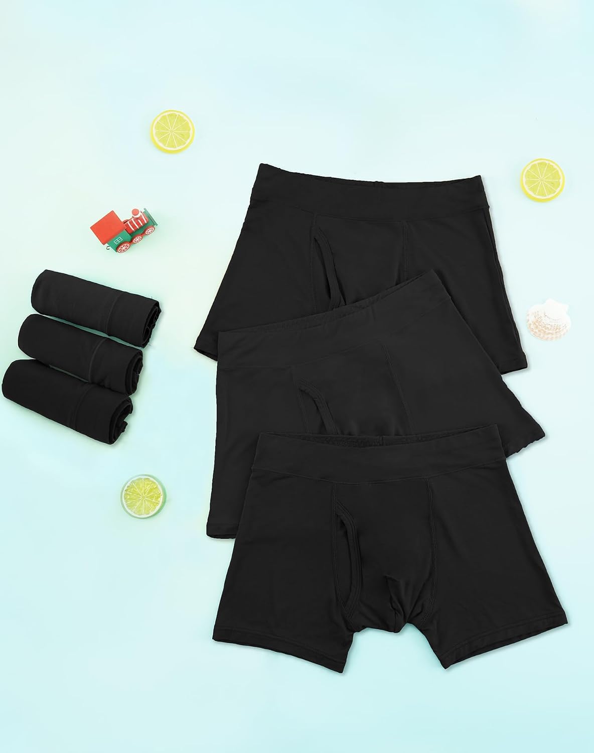 Detalle 1 de INNERSY boxershorts för pojkar i bambu med gylf, 116–176, 6-pack