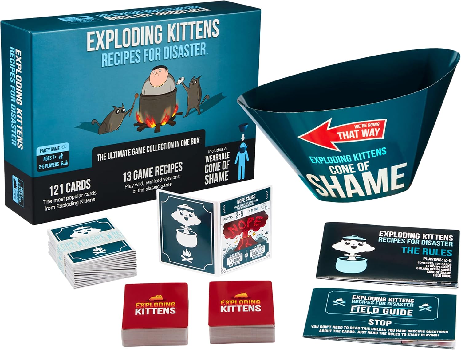 Detalle 2 de Exploding Kittens Recipes for Disaster – Die ultimative Sammlung mit 13 neuen Spielvarianten (2–5 Spieler)