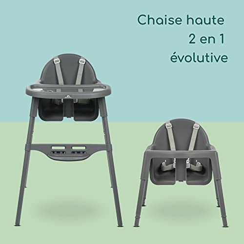 Detalle de Bebeconfort Meely, chaise haute convertible 2-en-1 légère avec harnais 5 points