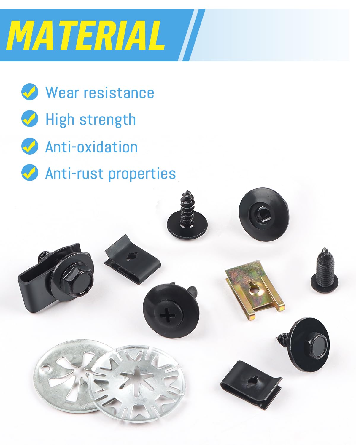 Detalle de JatilEr 80-piece car screw and nut clips kit for trim, undertray and fender repairs
