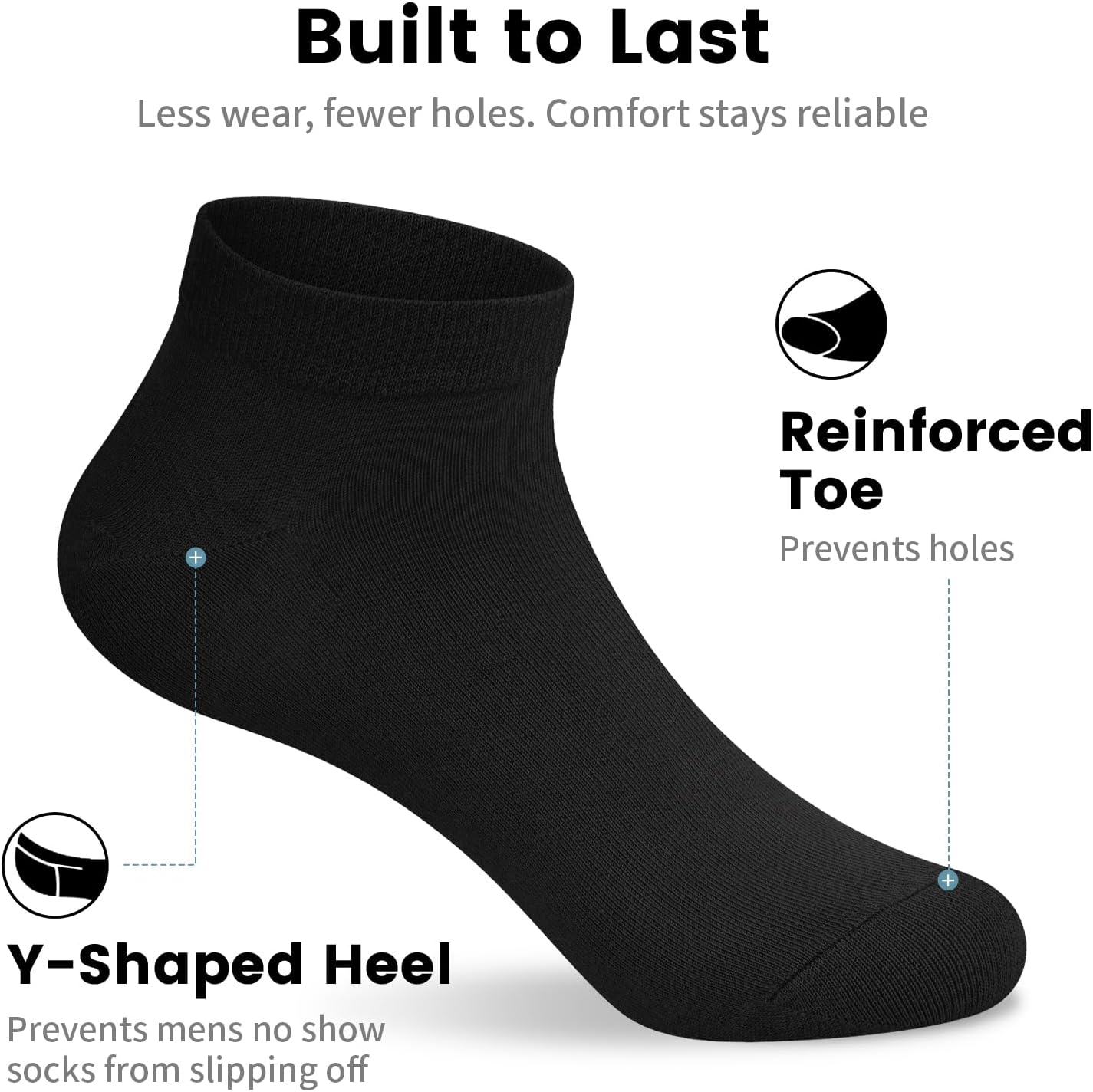 Thumbnail 4 de Wernies No Show Socks Men: Low Cut Ankle Casual Cotton with Non-Slip Grips