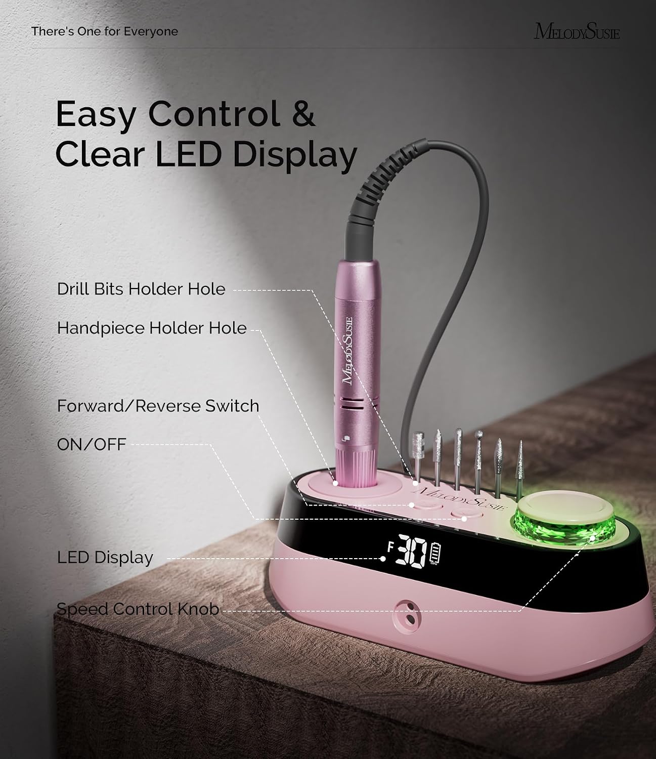 Detalle 2 de MelodySusie Rechargeable Nail Drill SC320A