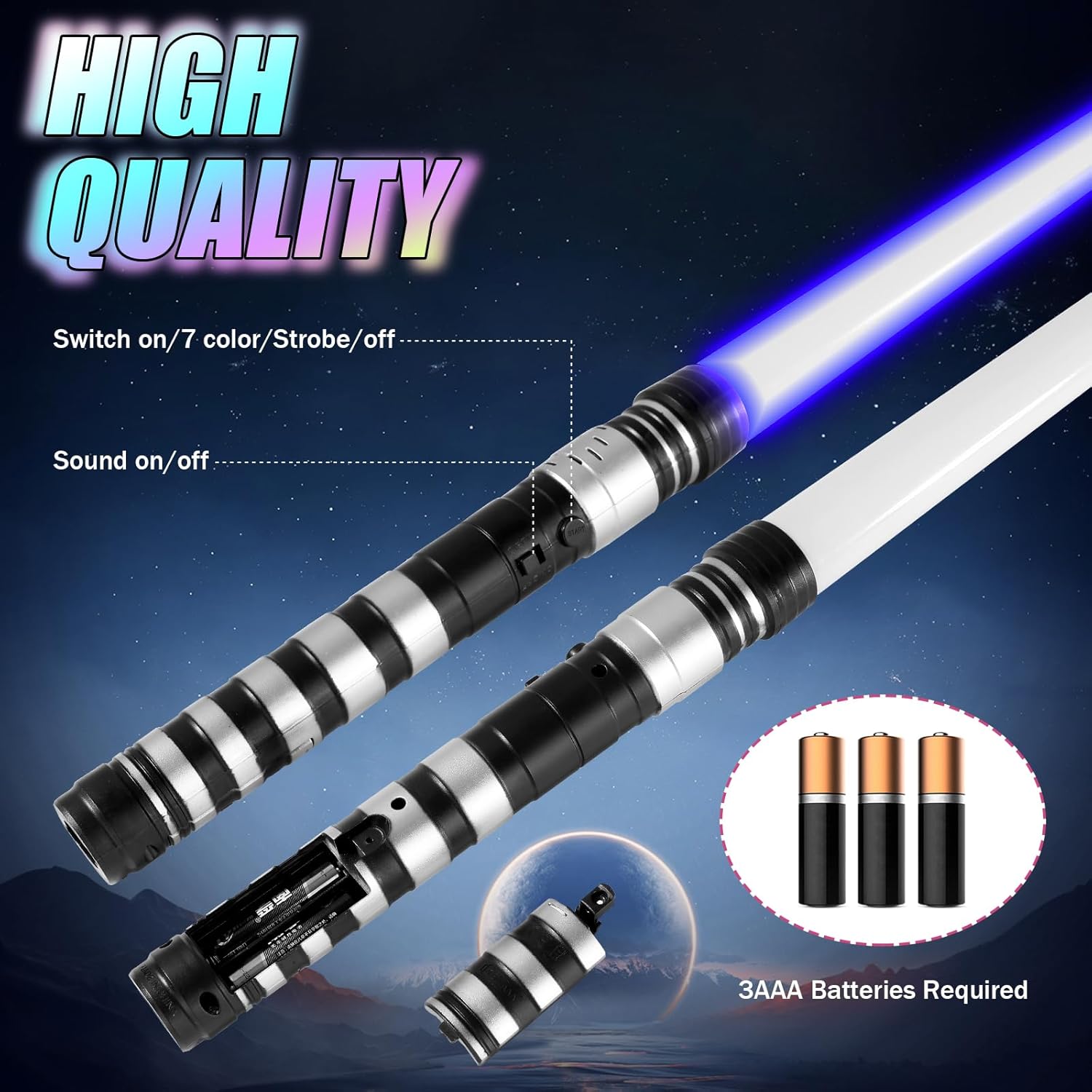Thumbnail 2 de Yumuwind Light Sabers for Kids (7-Colour LED, Sound Effects) – Retractable Dueling Sword for Ages 5–12